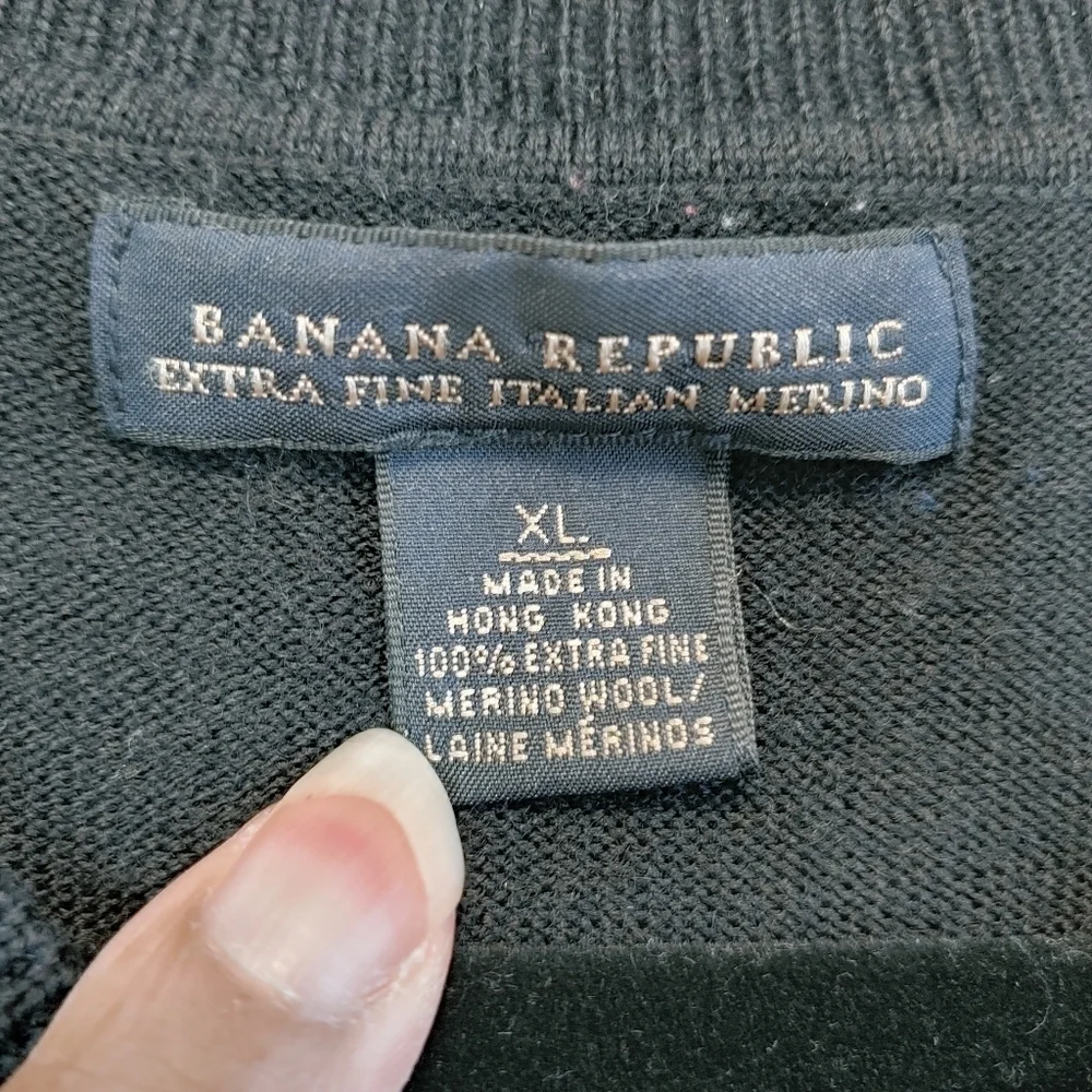 Banana Republic Men's Extra Fine Merino Wool Knit Sweater Sz XL Contemporary